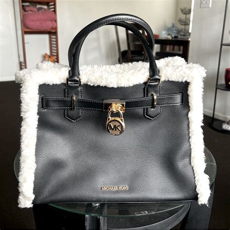 Michael Kors Hamilton Leather SHEARLING Fur Satchel/Bag